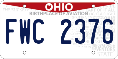 OH license plate FWC2376