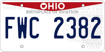 OH license plate FWC2382