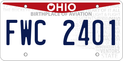 OH license plate FWC2401