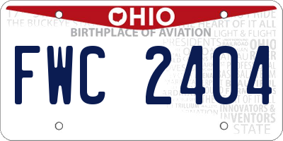 OH license plate FWC2404