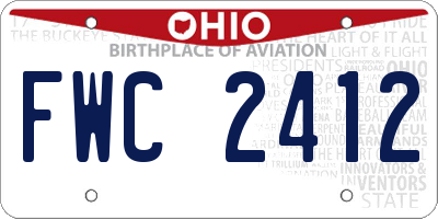 OH license plate FWC2412