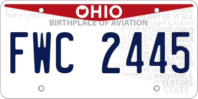 OH license plate FWC2445