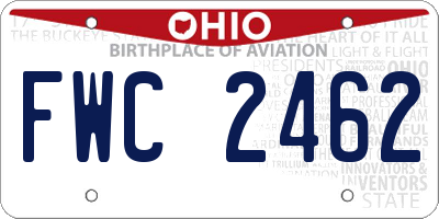 OH license plate FWC2462