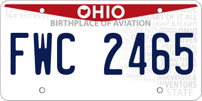 OH license plate FWC2465