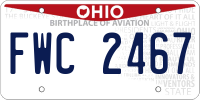 OH license plate FWC2467