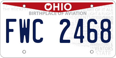 OH license plate FWC2468