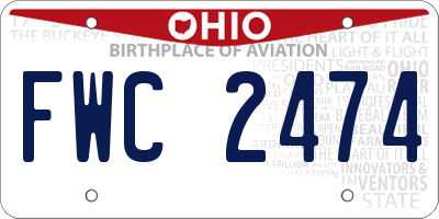 OH license plate FWC2474