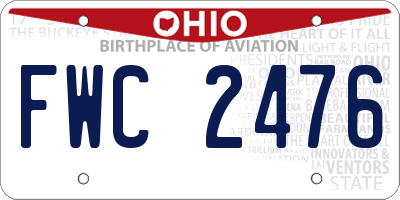 OH license plate FWC2476