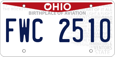 OH license plate FWC2510