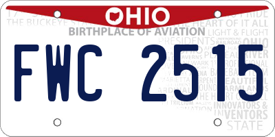 OH license plate FWC2515