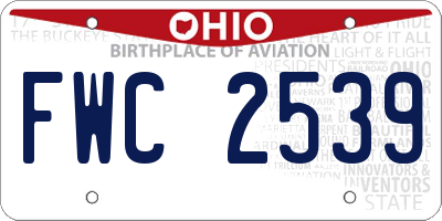 OH license plate FWC2539