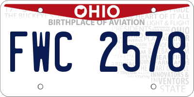 OH license plate FWC2578