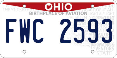 OH license plate FWC2593