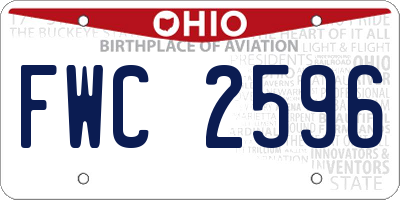 OH license plate FWC2596