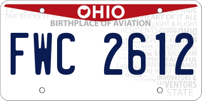 OH license plate FWC2612