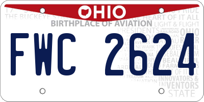 OH license plate FWC2624