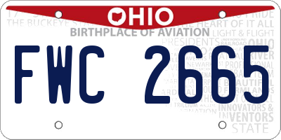 OH license plate FWC2665