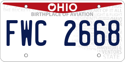 OH license plate FWC2668