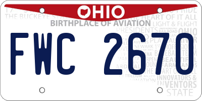 OH license plate FWC2670