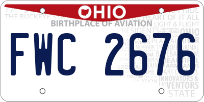 OH license plate FWC2676
