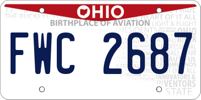 OH license plate FWC2687