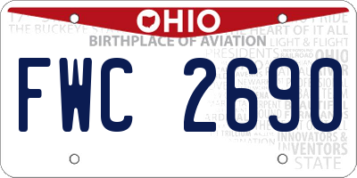 OH license plate FWC2690