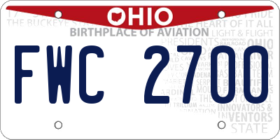OH license plate FWC2700