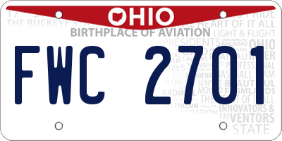 OH license plate FWC2701