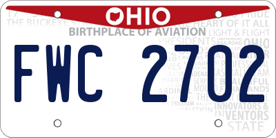 OH license plate FWC2702
