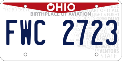 OH license plate FWC2723