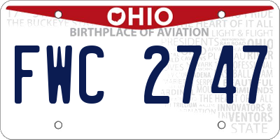 OH license plate FWC2747