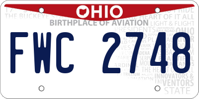 OH license plate FWC2748