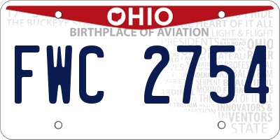 OH license plate FWC2754