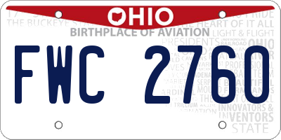 OH license plate FWC2760