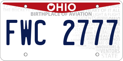 OH license plate FWC2777