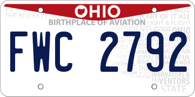 OH license plate FWC2792