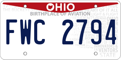OH license plate FWC2794