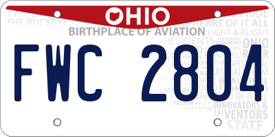 OH license plate FWC2804