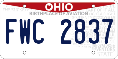 OH license plate FWC2837