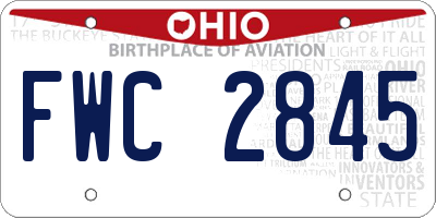 OH license plate FWC2845
