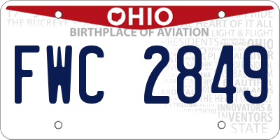 OH license plate FWC2849