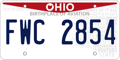 OH license plate FWC2854