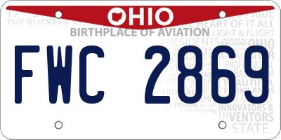 OH license plate FWC2869