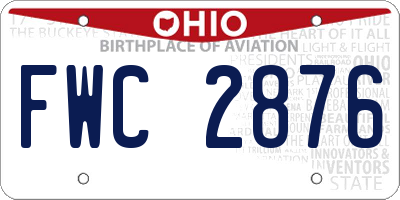 OH license plate FWC2876