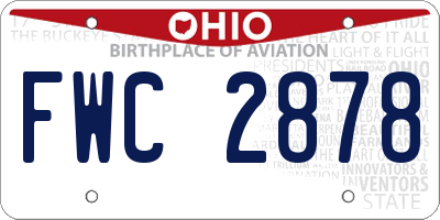 OH license plate FWC2878