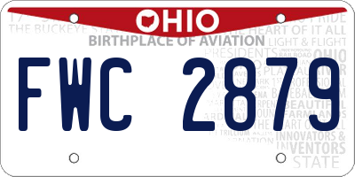 OH license plate FWC2879