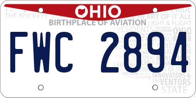 OH license plate FWC2894