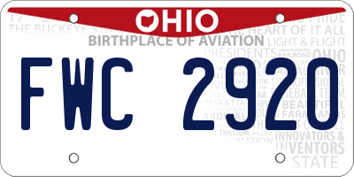 OH license plate FWC2920