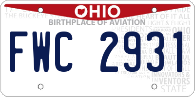 OH license plate FWC2931