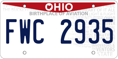 OH license plate FWC2935